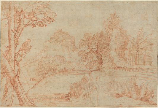 Classical Landscape by Giovanni Angelo Canini (Roman, 1609 - 1666), 16X12"(A3)Poster Print