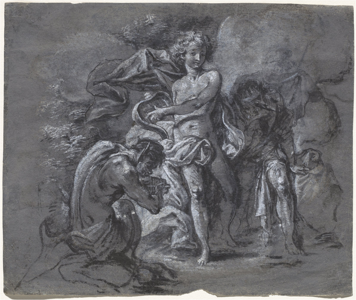 The Contest between Apollo and Pan before King Midas by Joseph Werner (Swiss, 1637 - 1710), 16X12"(A3)Poster Print