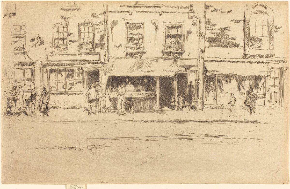 The Fish Shop, Busy Chelsea by James McNeill Whistler (American, 1834 - 1903), 16X12"(A3)Poster Print