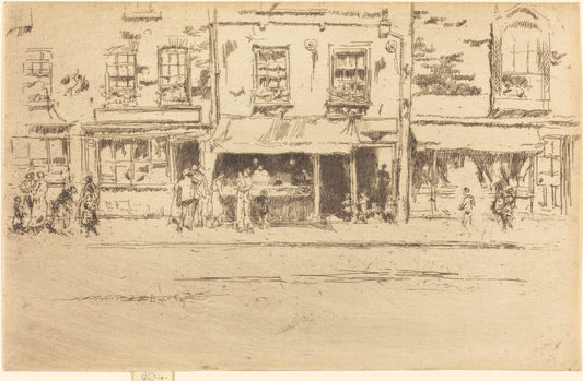 The Fish Shop, Busy Chelsea by James McNeill Whistler (American, 1834 - 1903), 16X12"(A3)Poster Print