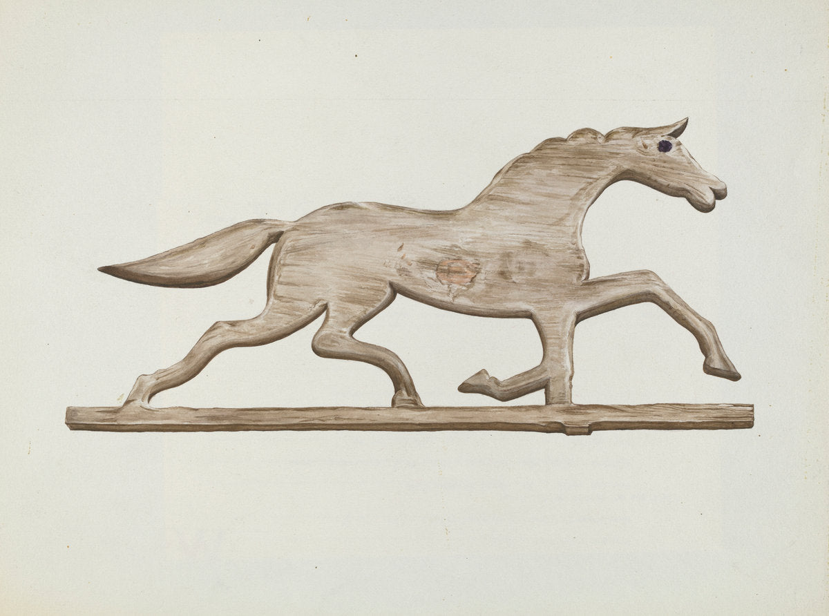Horse Weather Vane by Lloyd Broome (American, active c. 1935), 16X12"(A3)Poster Print