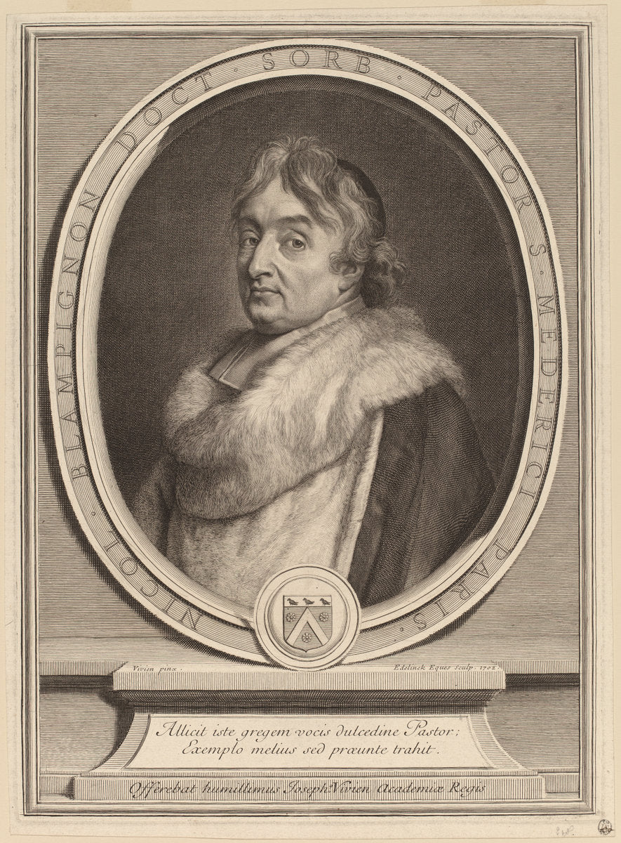 Nicolas de Blampignon by Gerard Edelinck after Joseph Vivien (Flemish, 1640 - 1707), 16X12"(A3)Poster Print