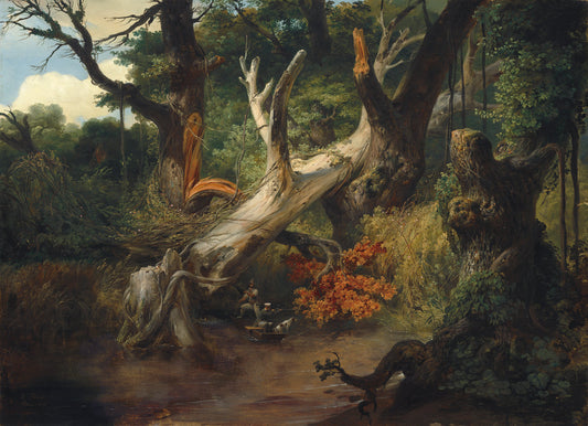 Hunting in the Pontine Marshes by Horace Vernet (French, 1789 - 1863), 16X12"(A3)Poster Print