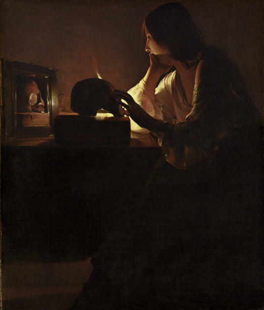 The Repentant Magdalen by Georges de La Tour (French, 1593 - 1652), 16X12"(A3)Poster Print