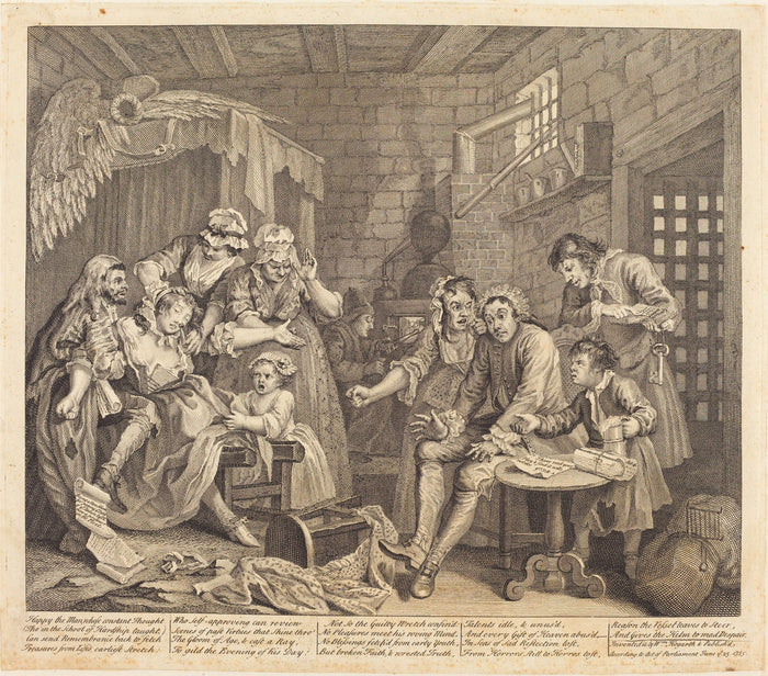 A Rake's Progress: pl.7 by William Hogarth (English, 1697 - 1764), 16X12