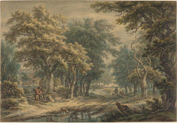 At Donderen, in the Woods of Drenthe by Egbert van Drielst (Dutch, 1746 - 1818), 16X12"(A3)Poster Print