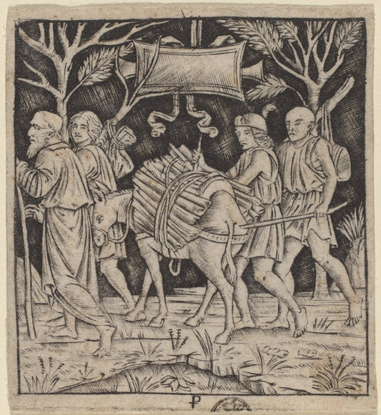 Abraham and Isaac on Their Way to Mount Moriah by Peregrino da Cesena (Italian, active c. 1490/1520), 16X12"(A3)Poster Print