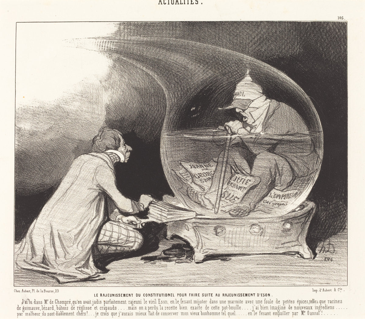 Le Rajeunissement du Constitutionnel by Honoré Daumier (French, 1808 - 1879), 16X12"(A3)Poster Print