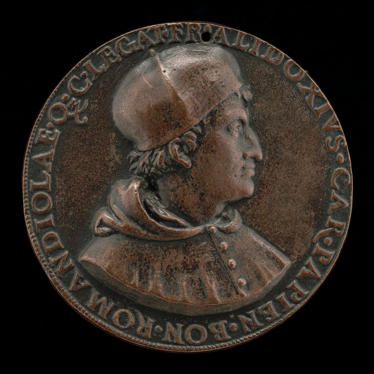 bronze by after Francesco Francia (Francesco degli Alidosi, c. 1455-1511, Cardinal of Pavia 1505, Legate of Bologna and Romagna 1508 [obverse]), 16X12"(A3)Poster Print