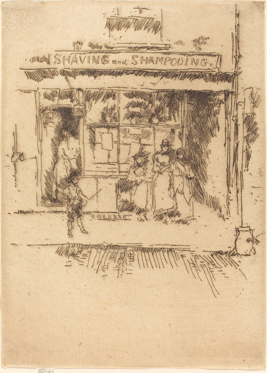 Shaving and Shampooing by James McNeill Whistler (American, 1834 - 1903), 16X12"(A3)Poster Print
