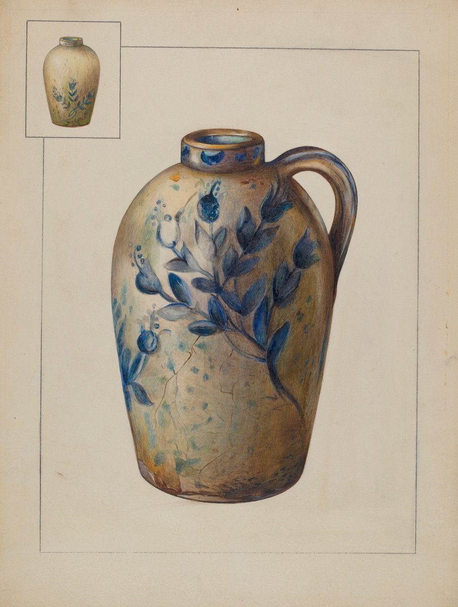 Jug by Anna Aloisi (American, born c. 1890, died early 1950s), 16X12"(A3)Poster Print
