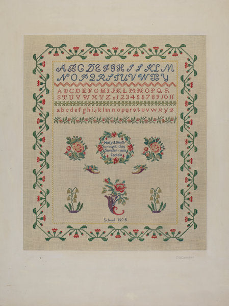 Sampler by Douglas Campbell (American, active c. 1935), 16X12"(A3)Poster Print