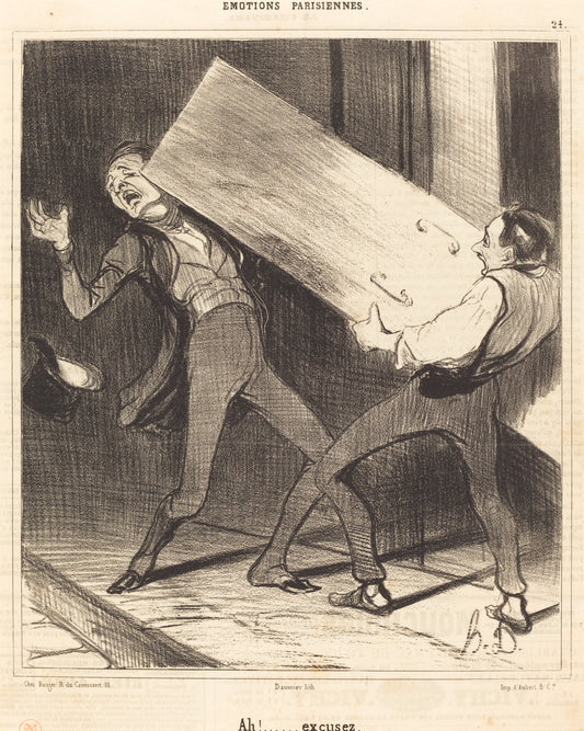 Ah! Excusez by Honoré Daumier (French, 1808 - 1879), 16X12"(A3)Poster Print