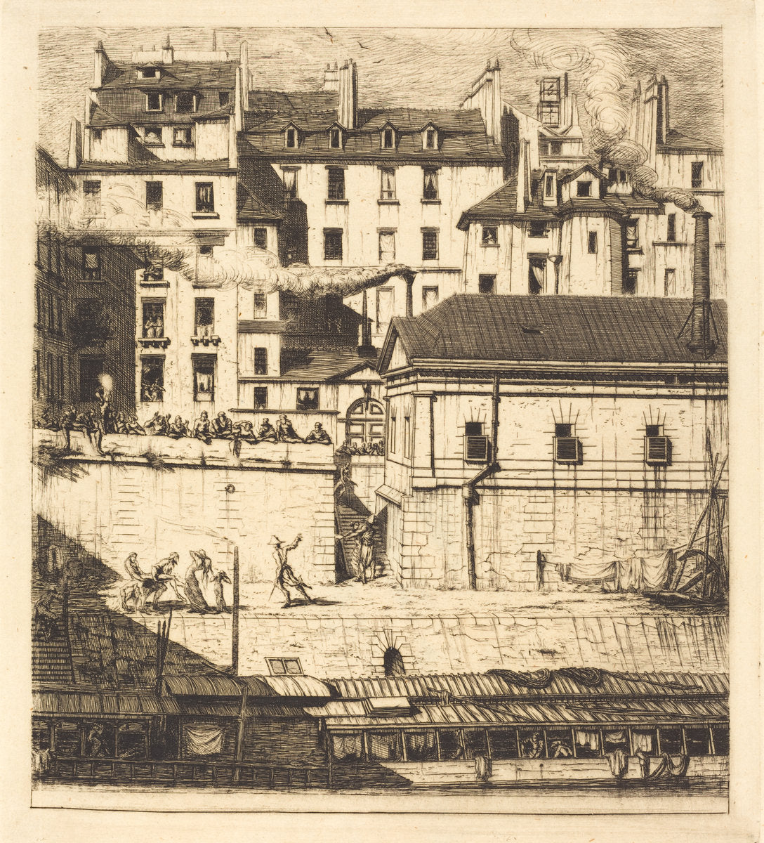 La morgue, Paris (The Mortuary) by Charles Meryon (French, 1821 - 1868), 16X12"(A3)Poster Print