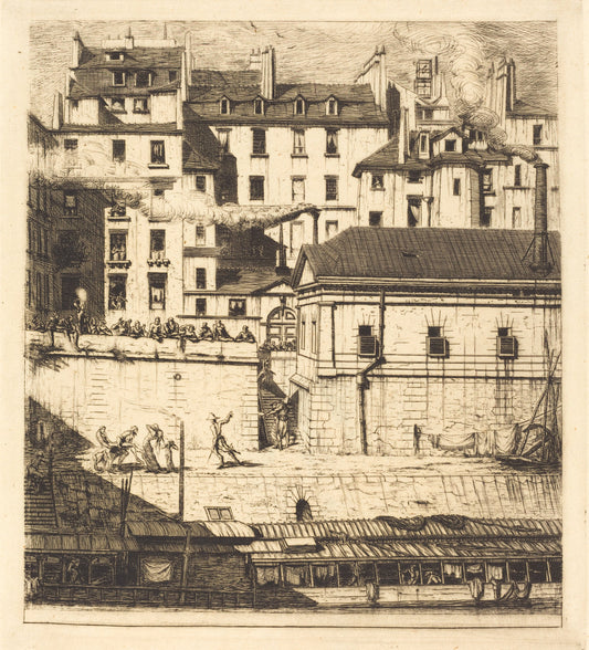 La morgue, Paris (The Mortuary) by Charles Meryon (French, 1821 - 1868), 16X12"(A3)Poster Print