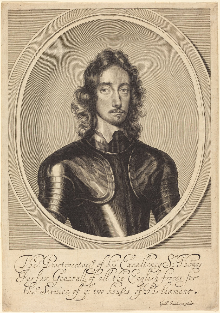 Lord Thomas Fairfax by William Faithorne after Robert Walker (English, 1616 - 1691), 16X12"(A3)Poster Print