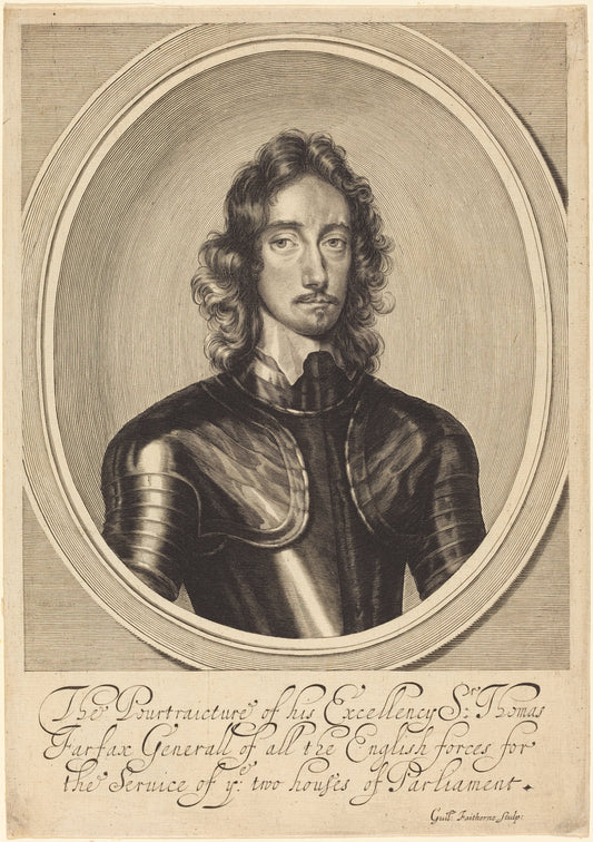 Lord Thomas Fairfax by William Faithorne after Robert Walker (English, 1616 - 1691), 16X12"(A3)Poster Print