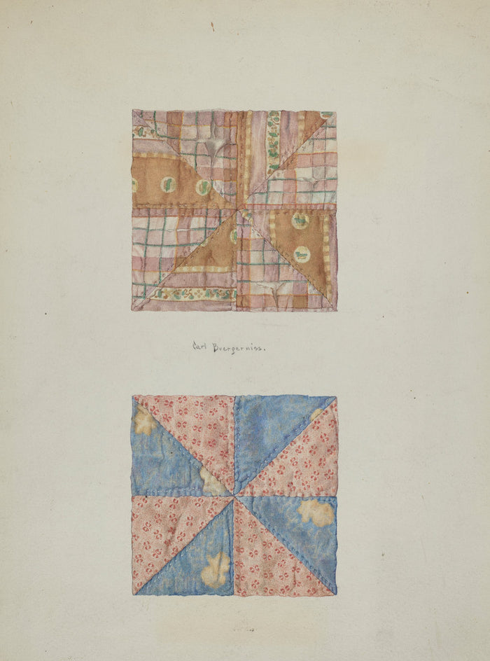 Squares of Patchwork by Carl Buergerniss (American, 1877 - 1956), 16X12