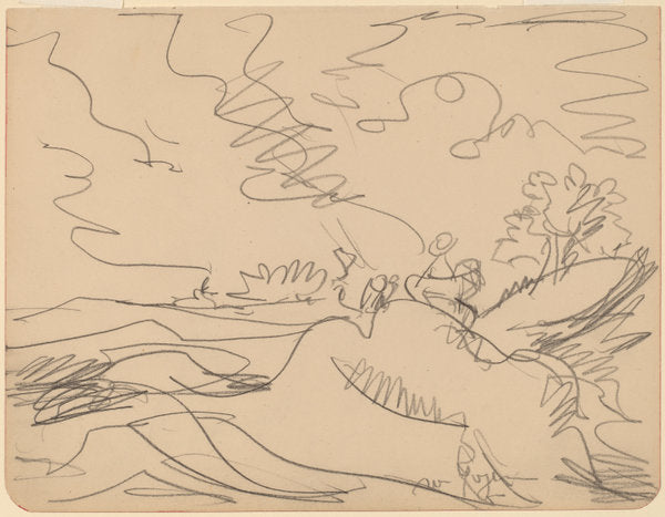 Landscape in the Taunus by Ernst Ludwig Kirchner (German, 1880 - 1938), 16X12"(A3)Poster Print
