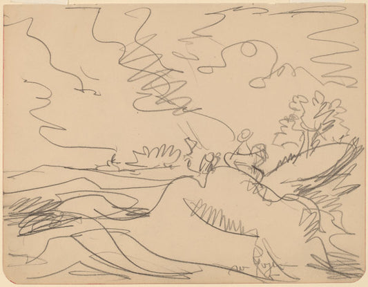 Landscape in the Taunus by Ernst Ludwig Kirchner (German, 1880 - 1938), 16X12"(A3)Poster Print