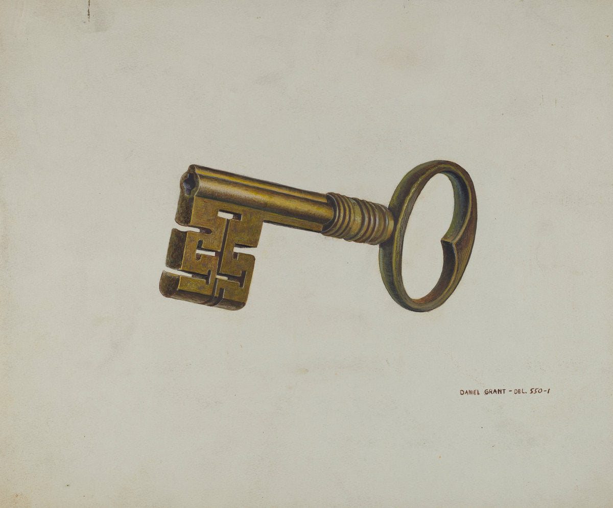 Brass Key by D.J. Grant (American, active c. 1935), 16X12"(A3)Poster Print