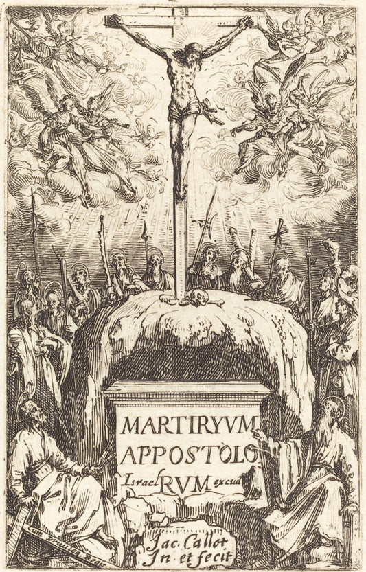 Title Page for "The Martyrdoms of the Apostles" by Jacques Callot (French, 1592 - 1635), 16X12"(A3)Poster Print