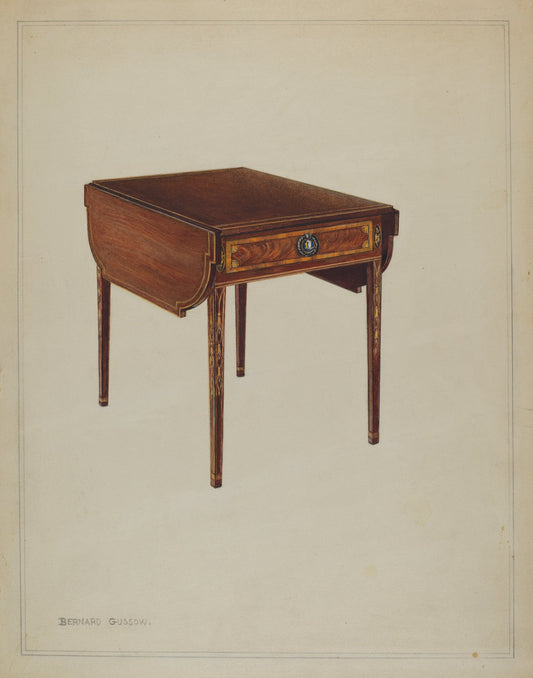 Drop-leaf Table by Bernard Gussow (American, active c. 1935), 16X12"(A3)Poster Print