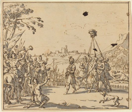 c. 1700 by Style of Jan Luyken (The Triumph of David), 16X12"(A3)Poster Print