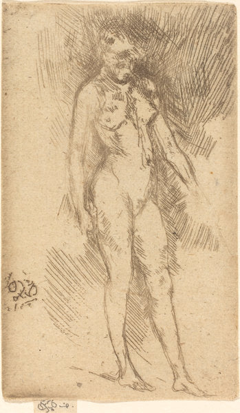 Little Nude Figure by James McNeill Whistler (American, 1834 - 1903), 16X12"(A3)Poster Print