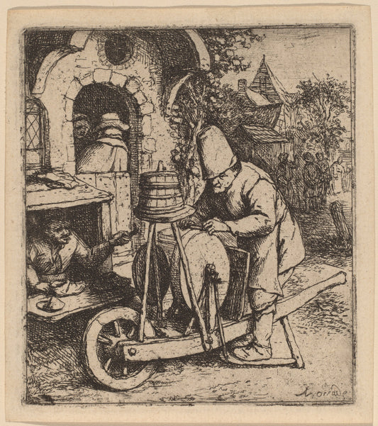 Knife Grinder by Adriaen van Ostade (Dutch, 1610 - 1685), 16X12"(A3)Poster Print