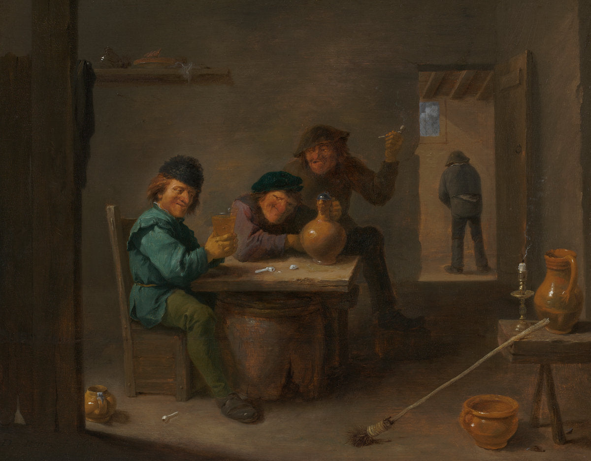 Peasants in a Tavern by David Teniers the Younger (Flemish, 1610 - 1690), 16X12"(A3)Poster Print