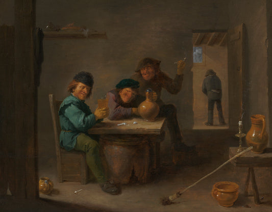 Peasants in a Tavern by David Teniers the Younger (Flemish, 1610 - 1690), 16X12"(A3)Poster Print