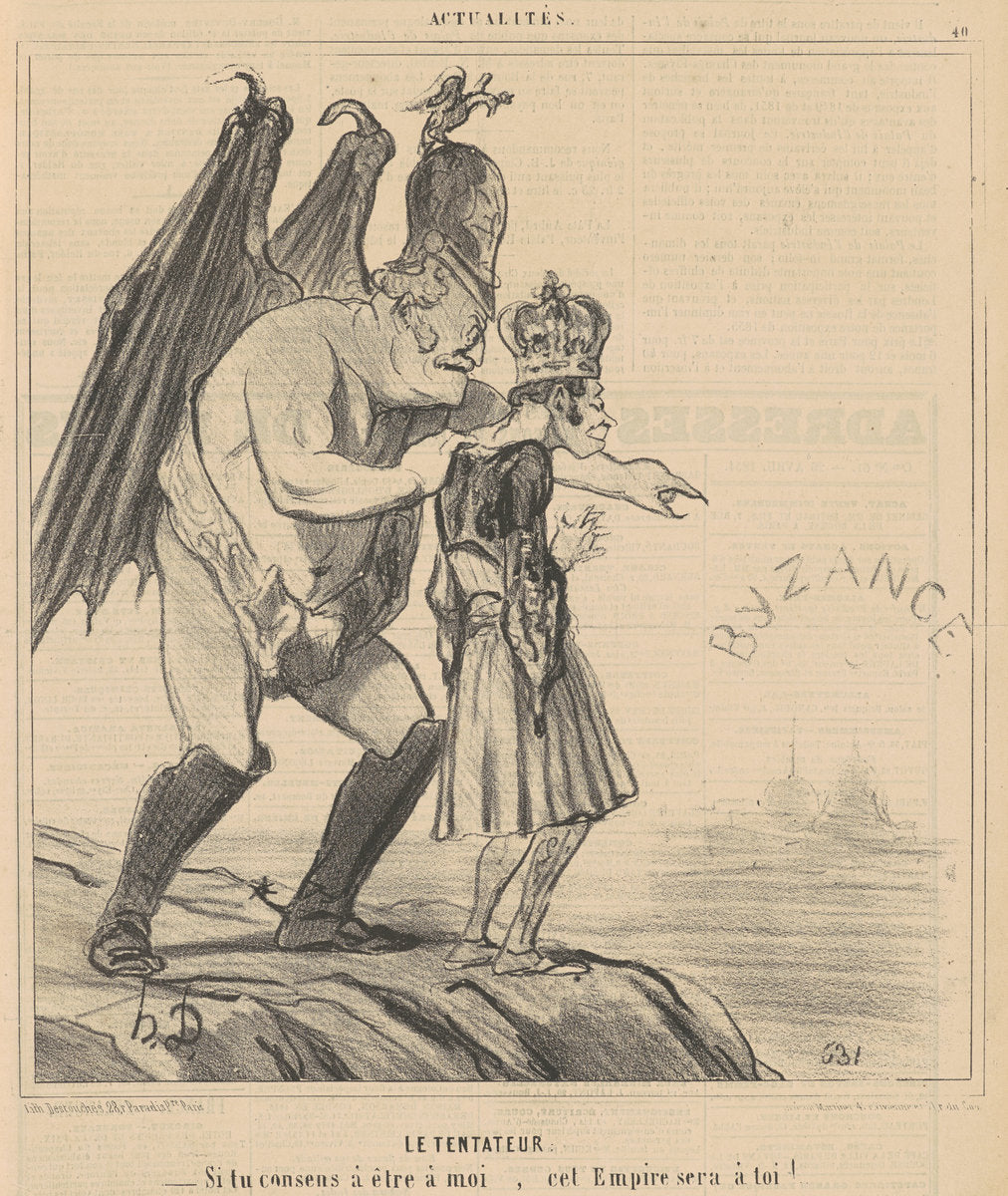 La tentateur by Honoré Daumier (French, 1808 - 1879), 16X12"(A3)Poster Print