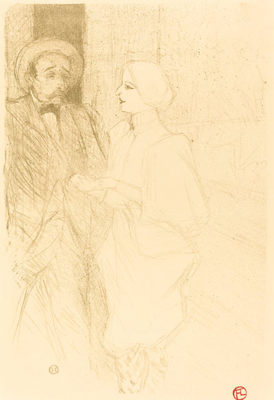 Yahne and Mayer in "L'age difficile" (Yahne et Mayer dans "L'age difficile") by Henri de Toulouse-Lautrec (French, 1864 - 1901), 16X12"(A3)Poster Print