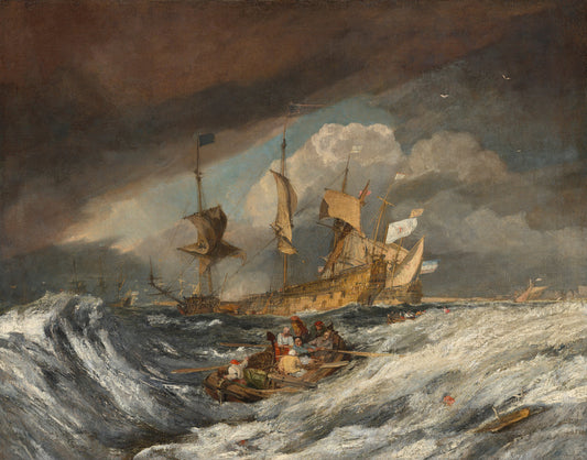 Boats Carrying Out Anchors to the Dutch Men of War by Joseph Mallord William Turner (British, 1775 - 1851), 16X12"(A3)Poster Print