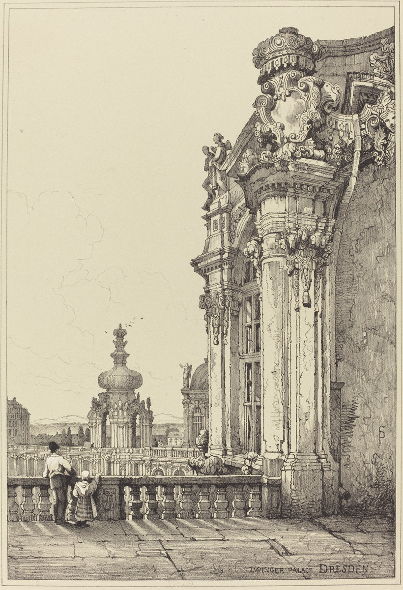 Zwinger Palace, Dresden by Samuel Prout (British, 1783 - 1852), 16X12"(A3)Poster Print