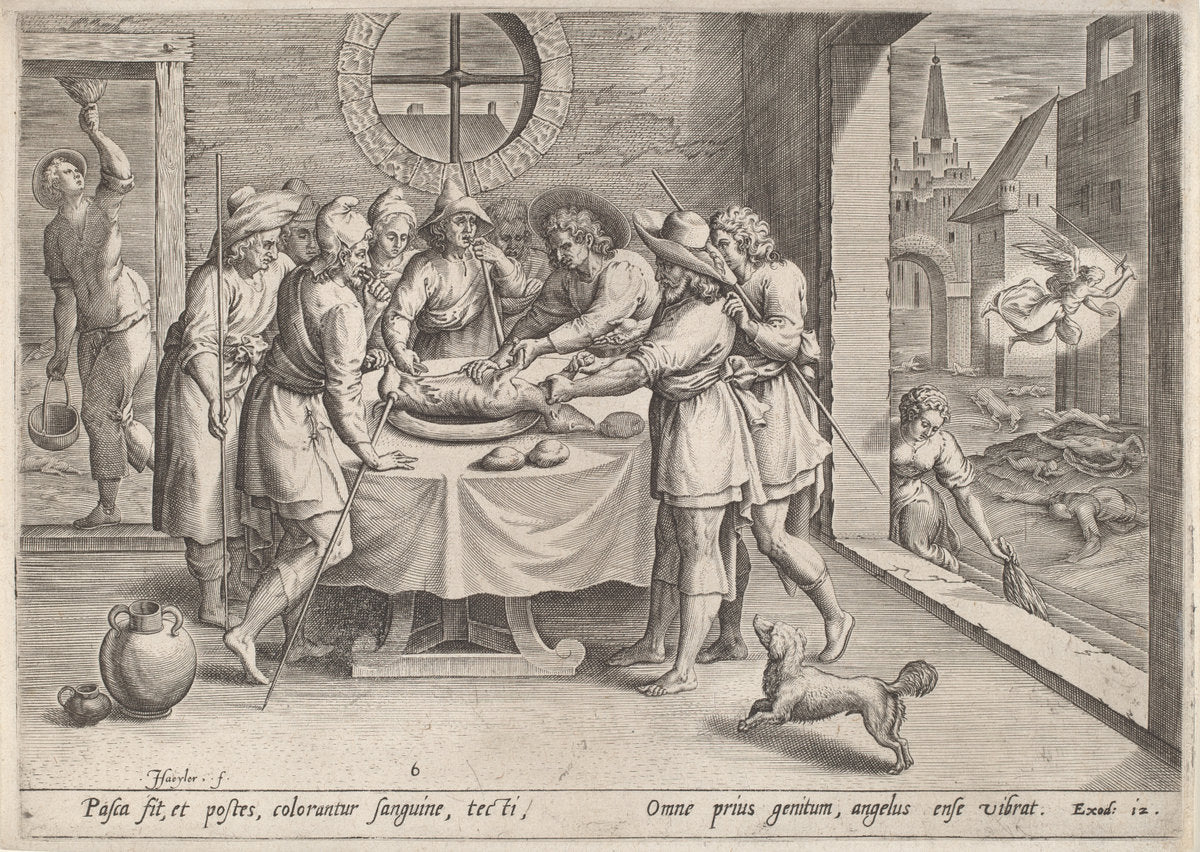 Preparation for the Passover by Jan Sadeler I, after Maarten van Cleef (Flemish, 1550 - 1600), 16X12"(A3)Poster Print