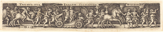 Triumphal Procession of the Noble Glorious Women by Sebald Beham (German, 1500 - 1550), 16X12"(A3)Poster Print