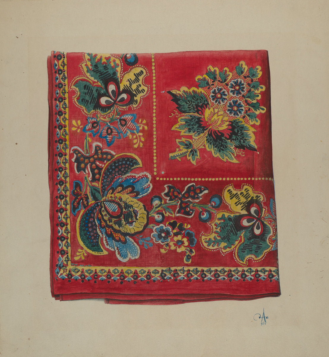Economy Red Handkerchief by Ralph Atkinson (American, active c. 1935), 16X12"(A3)Poster Print