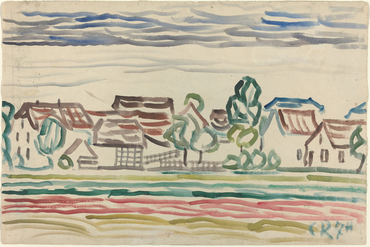 Landscape by Christian Rohlfs (German, 1849 - 1938), 16X12"(A3)Poster Print