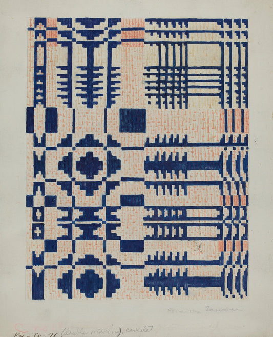 Shaker Coverlet by Martha Sancher (American, active c. 1935), 16X12"(A3)Poster Print