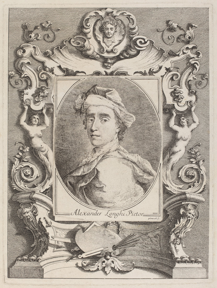 Self-Portrait by Alessandro Longhi (Italian, 1733 - 1813), 16X12"(A3)Poster Print