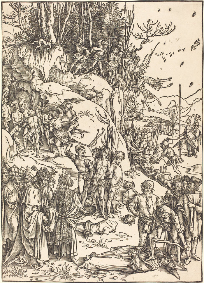 The Martyrdom of the Ten Thousand by Albrecht Dürer (German, 1471 - 1528), 16X12