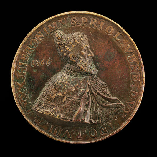 1566 by Italian 16th Century (Girolamo Priuli, 1486-1567, Doge of Venice 1559 [obverse]), 16X12"(A3)Poster Print
