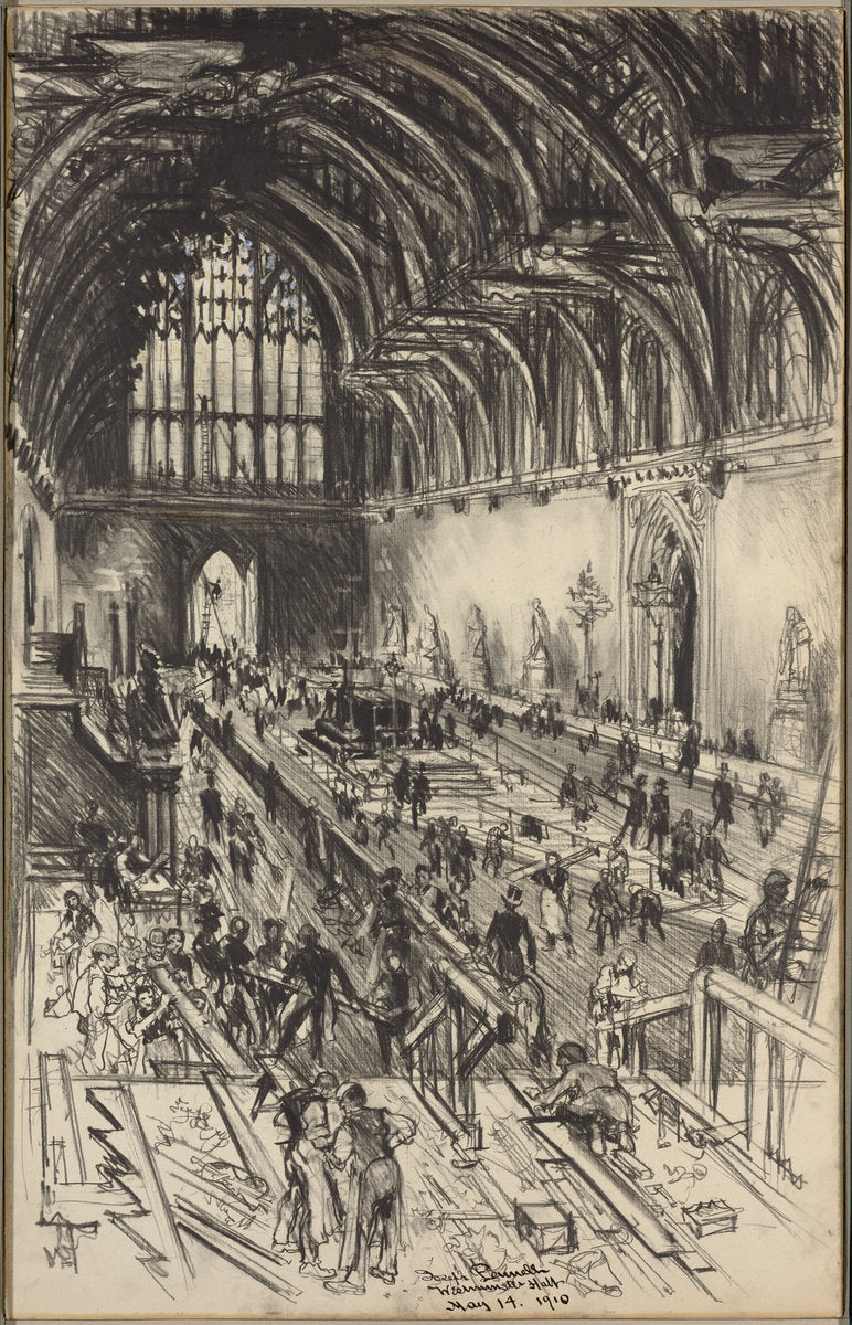 Preparations for the Lying in State of Edward VII by Joseph Pennell (American, 1857 - 1926), 16X12"(A3)Poster Print