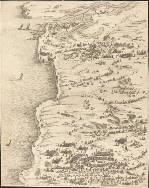 The Siege of La Rochelle [plate 5 of 16;  set comprises 1952.8.97-112] by Jacques Callot (French, 1592 - 1635), 16X12"(A3)Poster Print