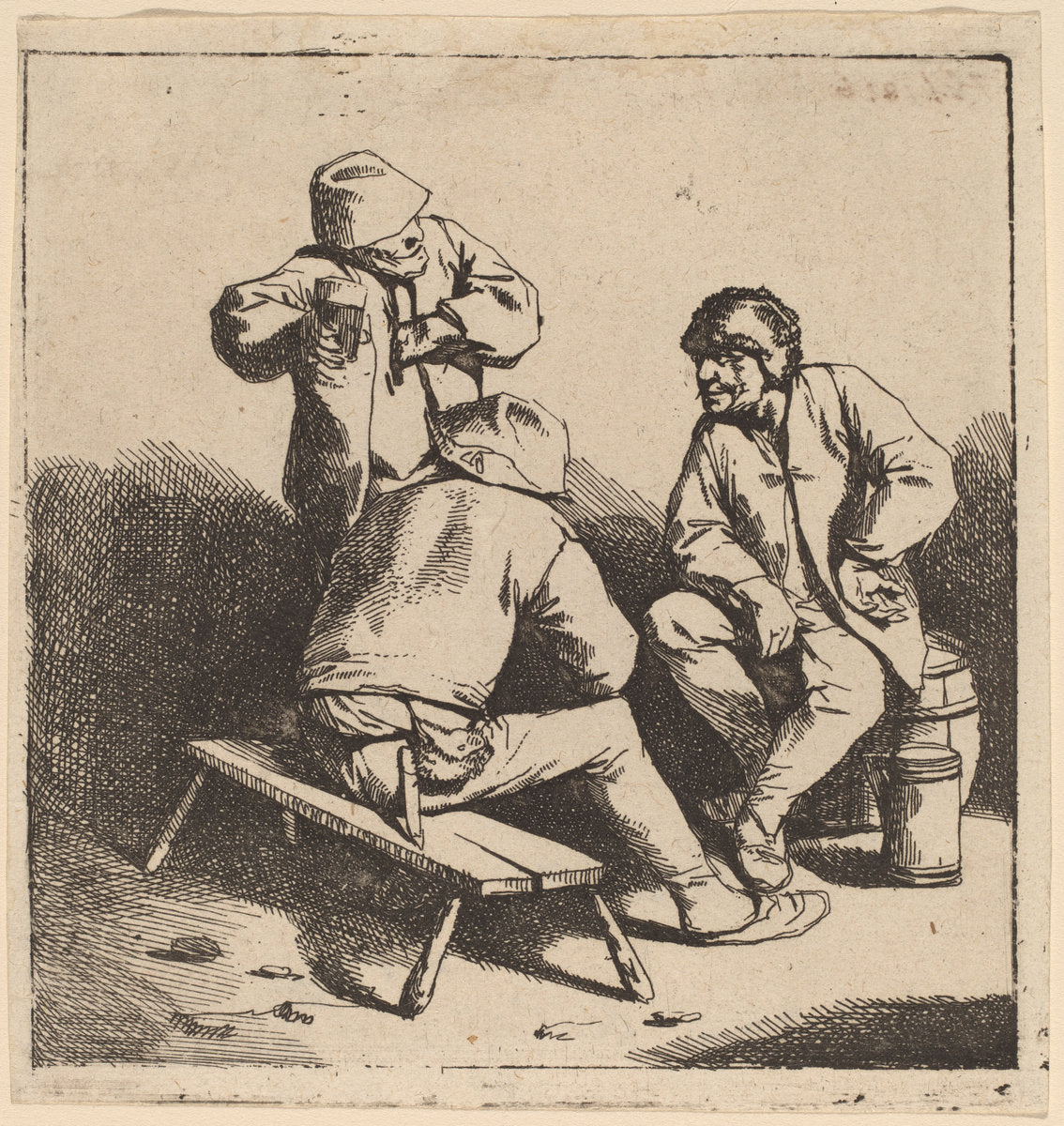 The Three Drinkers by Cornelis Bega (Dutch, 1631/1632 - 1664), 16X12"(A3)Poster Print