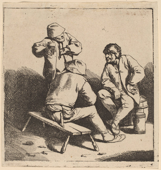 The Three Drinkers by Cornelis Bega (Dutch, 1631/1632 - 1664), 16X12"(A3)Poster Print
