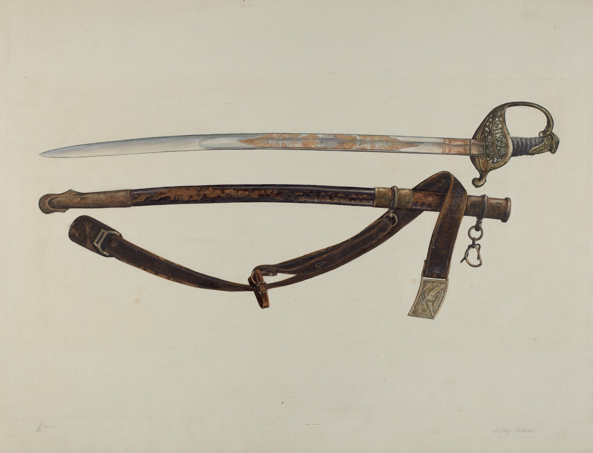 Sword by A.R. Tolman (American, active c. 1935), 16X12"(A3)Poster Print