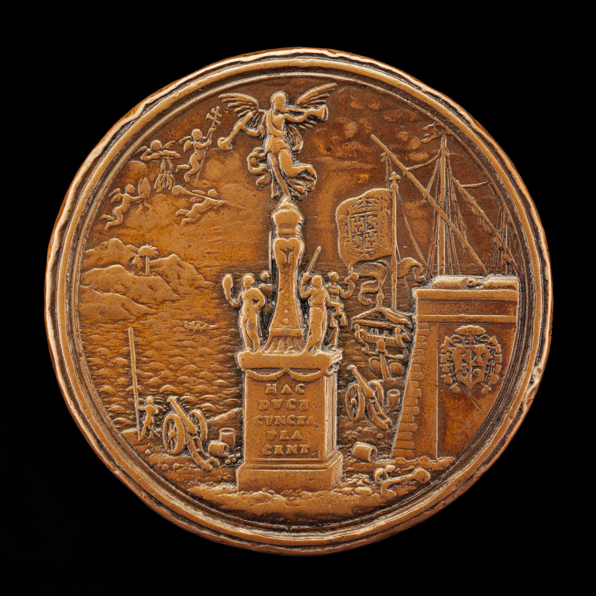 Allegorical Monument to the Liberation of Messina [reverse] by Giovanni Hamerani (Roman, 1646 - 1705), 16X12"(A3)Poster Print